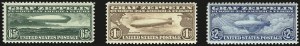 Sale 992, Lot 2582, Air Post Graf Zeppelin Issue (Scott C13-C15)