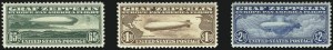 Sale 992, Lot 2583, Air Post Graf Zeppelin Issue (Scott C13-C15)