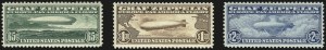 Sale 992, Lot 2586, Air Post Graf Zeppelin Issue (Scott C13-C15)