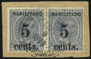 Sale 992, Lot 2728, The Dr. Yamil H. Kouri Collection of Cuba Puerto Principe Issues (Third and Fourth Printings)
