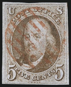 Sale 993, Lot 112, 5c 1847 Issue - Brown Orange