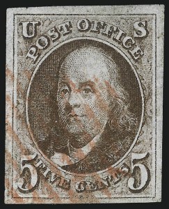 Sale 993, Lot 123, 5c 1847 Issue - Double Transfers