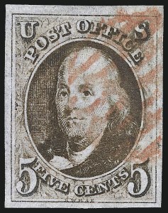Sale 993, Lot 135, 5c 1847 Issue - Other Plate Varieties