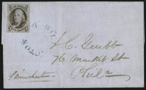 Sale 993, Lot 141, 5c 1847 Issue - Recut Left Frameline