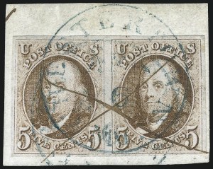 Sale 993, Lot 149, 5c 1847 Issue - Recut Left Frameline