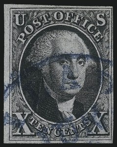 Sale 993, Lot 174, 10c 1847 Issue - Harelip Flaw, Double Transfers