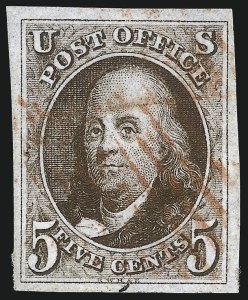Sale 993, Lot 23, 5c 1847 Early Issues and Dark Brown Shades