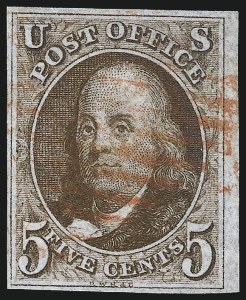 Sale 993, Lot 26, 5c 1847 Early Issues and Dark Brown Shades