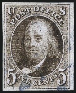 Sale 993, Lot 30, 5c 1847 Early Issues and Dark Brown Shades