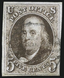 Sale 993, Lot 32, 5c 1847 Early Issues and Dark Brown Shades