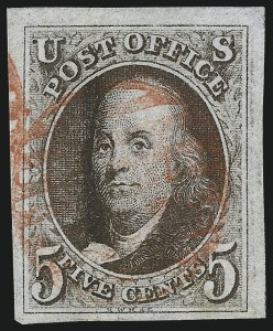 Sale 993, Lot 36, 5c 1847 Early Issues and Dark Brown Shades