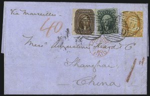 Sale 993, Lot 382, 12c-30c 1857-60 Issue On Cover