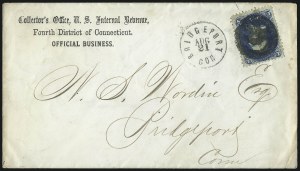Sale 993, Lot 410, 1861-66 Issue On Cover (Scott 63-65)