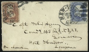 Sale 993, Lot 413, 1861-66 Issue On Cover (Scott 63-65)