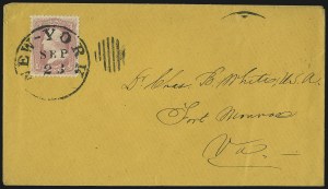 Sale 993, Lot 416, 1861-66 Issue On Cover (Scott 63-65)