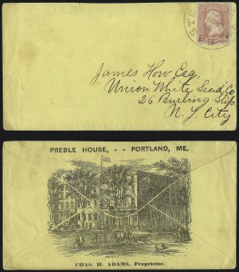 Sale 993, Lot 418, 1861-66 Issue On Cover (Scott 63-65)
