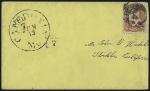 Sale 993, Lot 424, 1861-66 Issue On Cover (Scott 63-65)