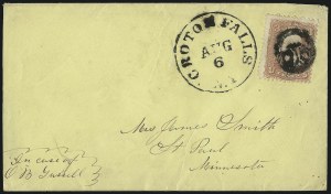 Sale 993, Lot 426, 1861-66 Issue On Cover (Scott 63-65)