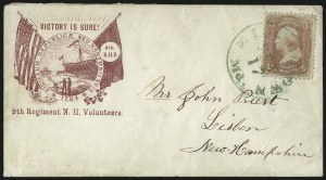 Sale 993, Lot 433, 1861-66 Issue On Cover (Scott 63-65)