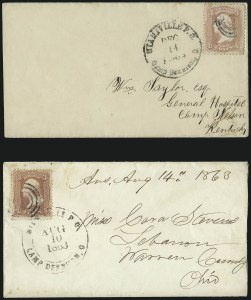 Sale 993, Lot 435, 1861-66 Issue On Cover (Scott 63-65)