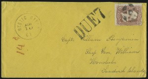 Sale 993, Lot 438, 1861-66 Issue On Cover (Scott 63-65)