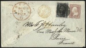 Sale 993, Lot 443, 1861-66 Issue On Cover (Scott 63-65)