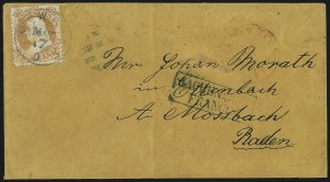 Sale 993, Lot 445, 1861-66 Issue On Cover (Scott 63-65)