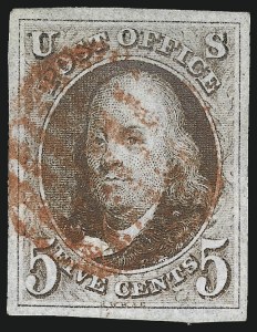 Sale 993, Lot 47, 5c 1847 Issue - Red Brown Shades