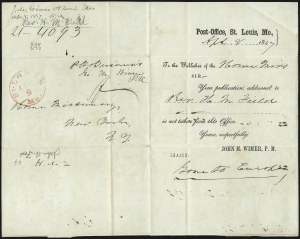 Sale 993, Lot 5, St. Louis Bears Postmasters Provisionals