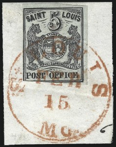 Sale 993, Lot 7, St. Louis Bears Postmasters Provisionals