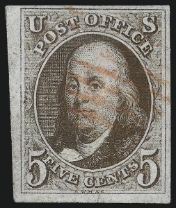 Sale 993, Lot 72, 5c 1847 Issue - Red Brown Shades