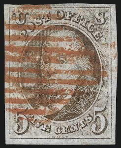 Sale 993, Lot 74, 5c 1847 Issue - Red Brown Shades