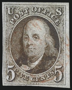 Sale 993, Lot 75, 5c 1847 Issue - Red Brown Shades