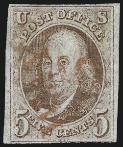 Sale 993, Lot 79, 5c 1847 Issue - Red Brown Shades