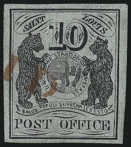 Sale 993, Lot 8, St. Louis Bears Postmasters Provisionals