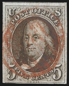 Sale 993, Lot 84, 5c 1847 Issue - Red Brown Shades