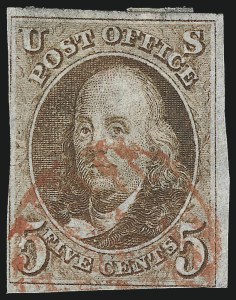 Sale 993, Lot 85, 5c 1847 Issue - Red Brown Shades