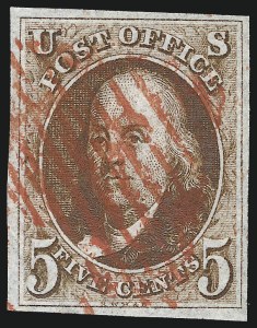 Sale 993, Lot 94, 5c 1847 Issue - Orange Brown