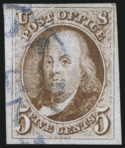 Sale 993, Lot 97, 5c 1847 Issue - Orange Brown