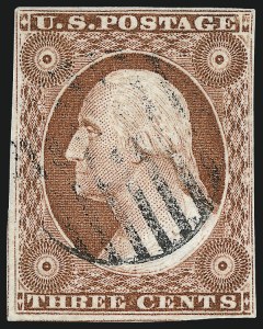 Sale 996, Lot 3022, 1851 3c Orange Brown