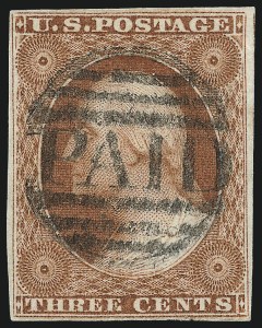 Sale 996, Lot 3023, 1851 3c Orange Brown