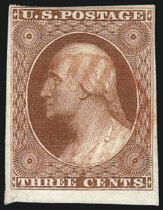 Sale 996, Lot 3030, 1851 3c Orange Brown