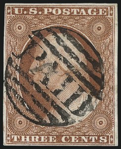 Sale 996, Lot 3032, 1851 3c Orange Brown