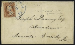 Sale 996, Lot 3037, 1851 3c Orange Brown Shades, Part India Paper