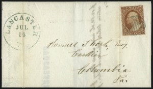 Sale 996, Lot 3047, 1851 3c Orange Brown Covers