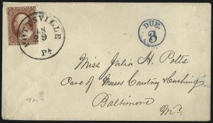 Sale 996, Lot 3067, 1851 3c Orange Brown Covers