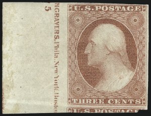 Sale 996, Lot 3074, 1851 3c Dull Red Shades - Imprint copies, Unused