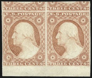 Sale 996, Lot 3077, 1851 3c Dull Red Shades - Imprint copies, Unused