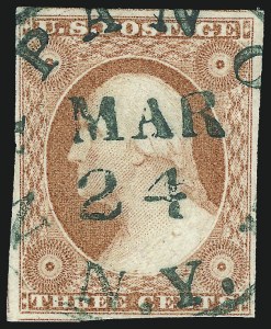 Sale 996, Lot 3095, 1851 3c Dull Red - Used