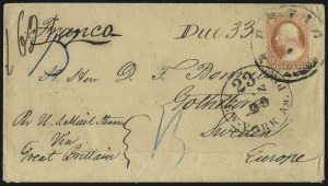 Sale 996, Lot 3155, 3c Dull Red Shades - Covers and Groups